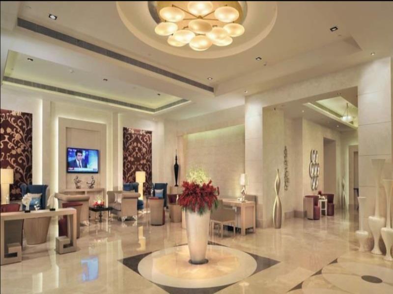 Radisson Hyderabad Hitec City Bagian luar foto The lobby of the hotel